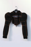 Windowsen corset pad shoulder sweater PS23T003 black